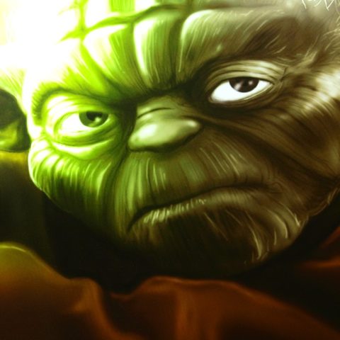 Mistrz Yoda - plakat na Arenie Mocy