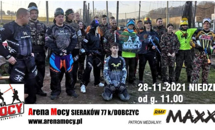 Paintball – Gra Otwarta 28.11.2021 (niedziela) na Arenie Mocy