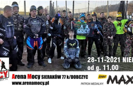Paintball – Gra Otwarta 28.11.2021 (niedziela) na Arenie Mocy