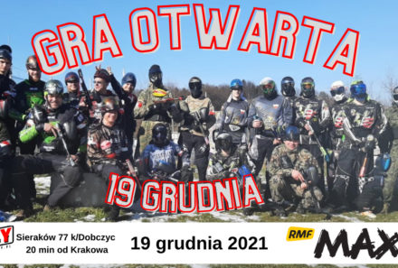 Paintball – Zimowa Gra Otwarta 19.12.2021 (niedziela) na Arenie Mocy