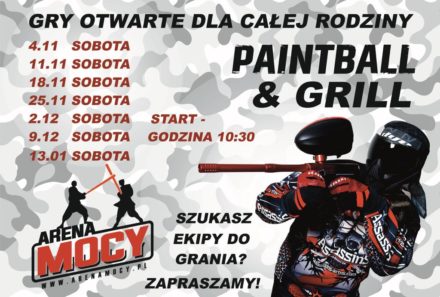 Paintball – Gry Otwarte na Arenie Mocy harmonogram gier na obecny sezon